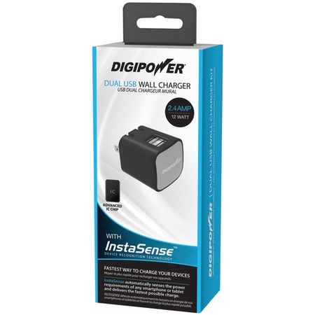 Digipower InstaSense 2.4A Dual-USB Wall Charger IS-AC2D